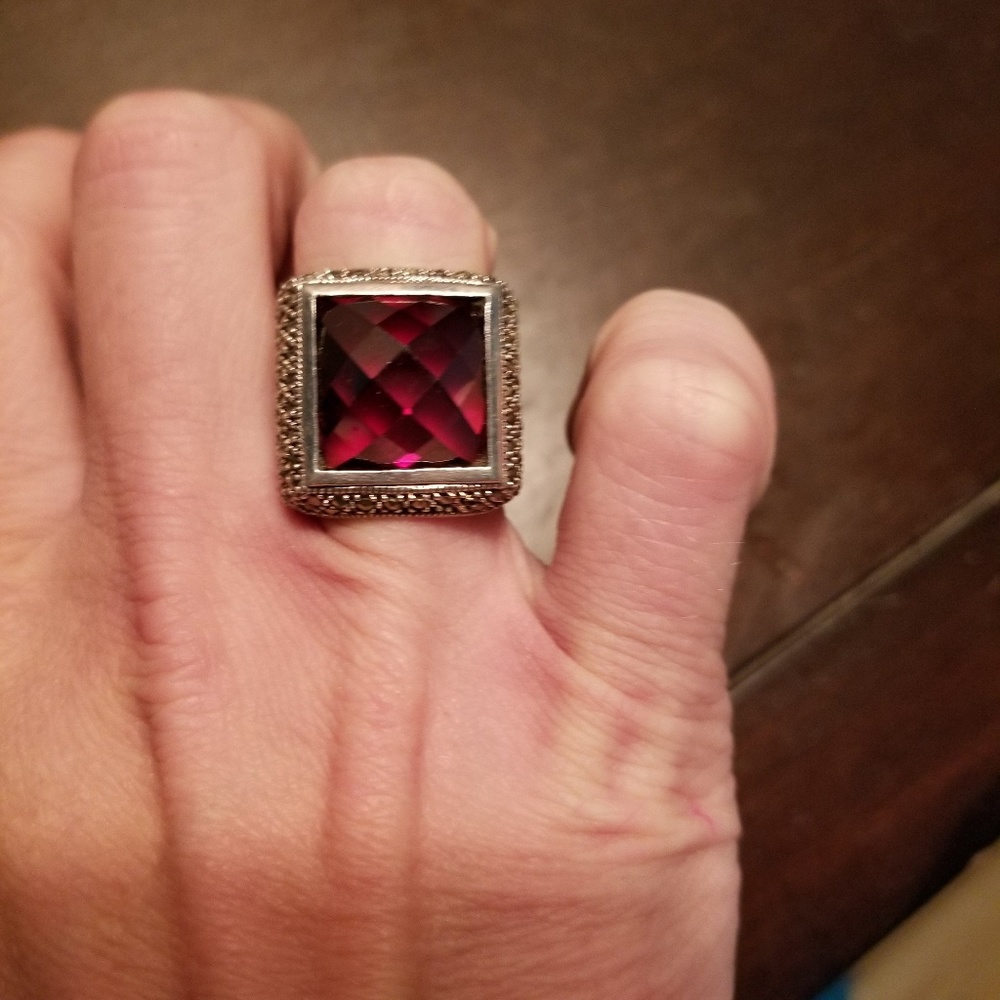 Red stone ring